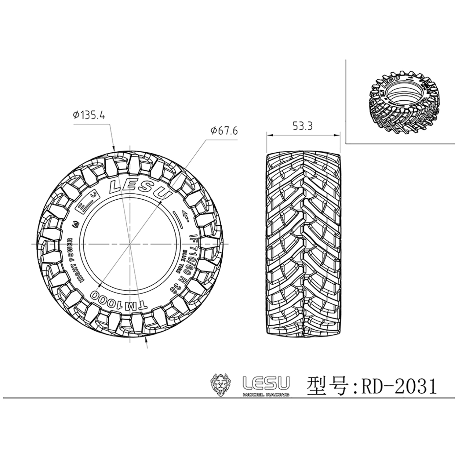 LESU 1/14 135.4MM Front Wheel  - Agriculture Farming Hub ulasan dan harga